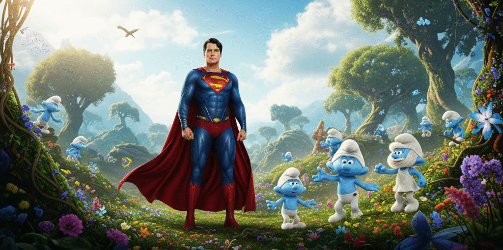Poster of awaited movies Superman and Smurfs